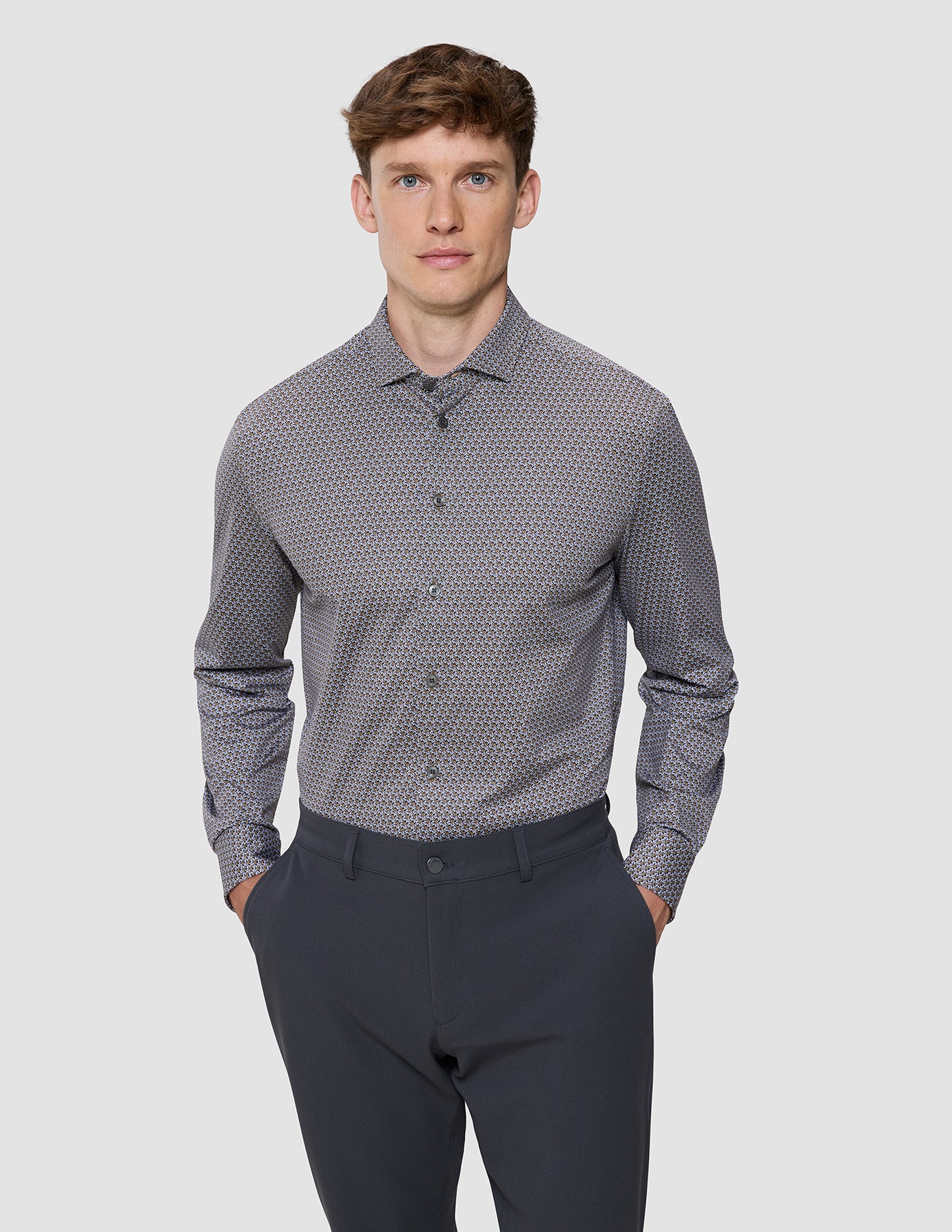 Classic Shirt Snowdrop Flowers Slim